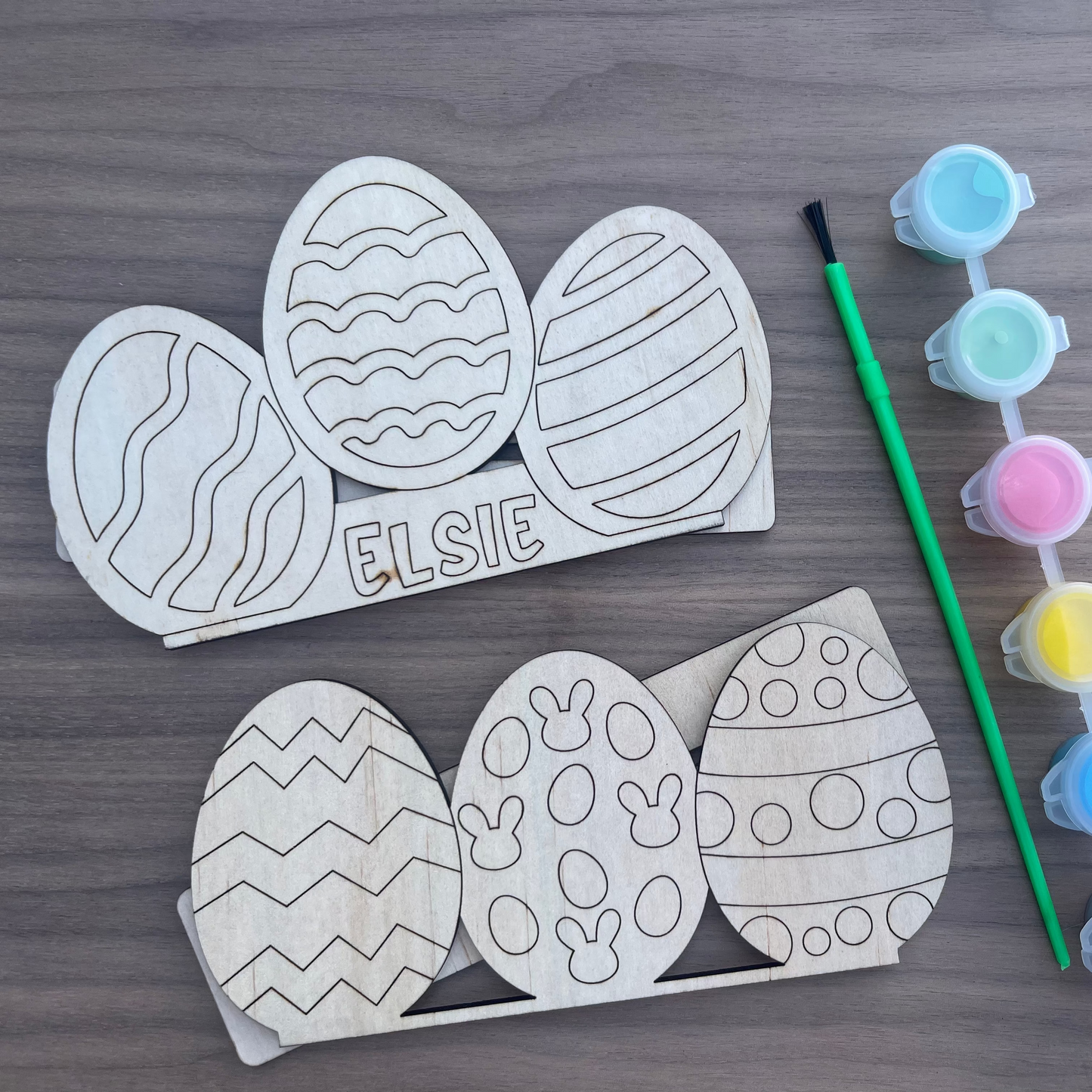 3D DIY Kids Wooden Easter Egg Painting