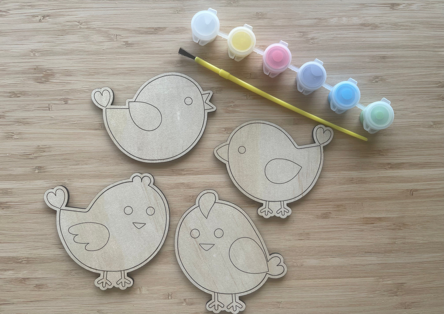 DIY Wooden Painted Birds