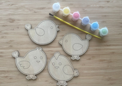 DIY Wooden Painted Birds