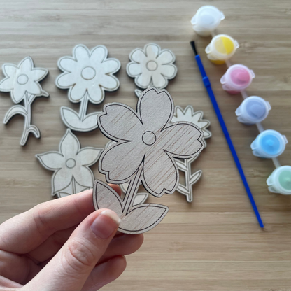 DIY Wooden Painted Flowers