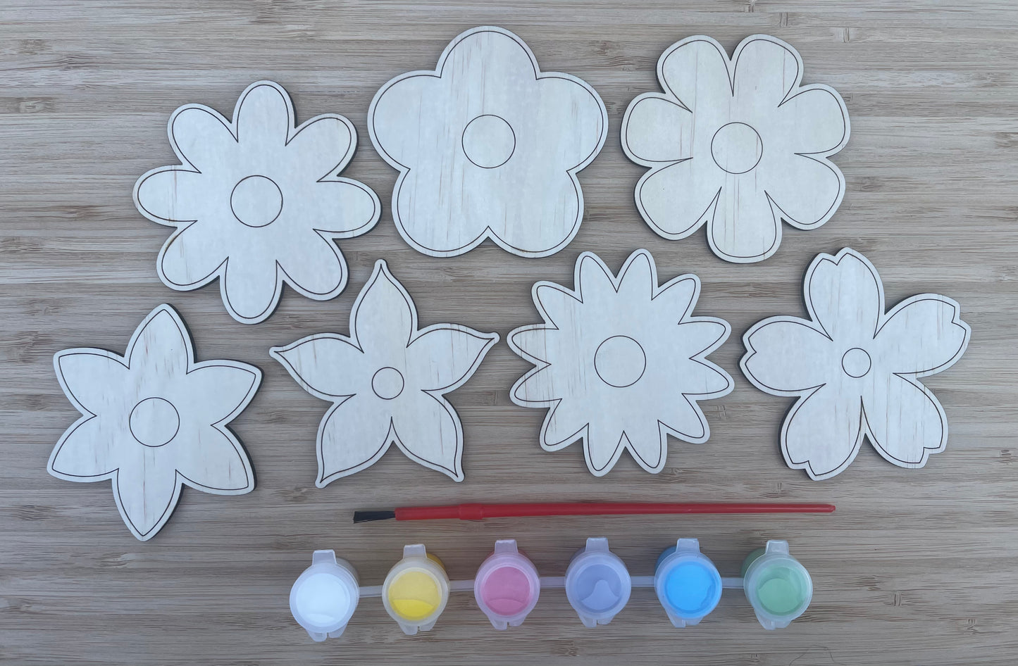 DIY Wooden Painted Flowers
