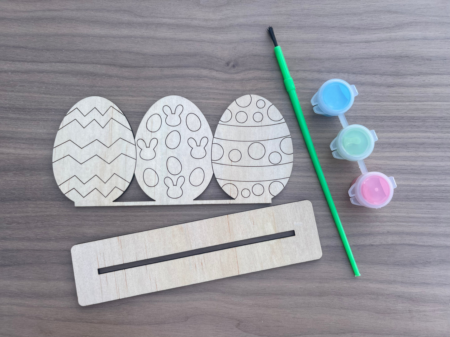 3D DIY Kids Wooden Easter Egg Painting