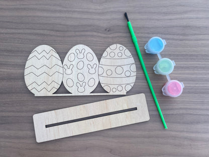 3D DIY Kids Wooden Easter Egg Painting