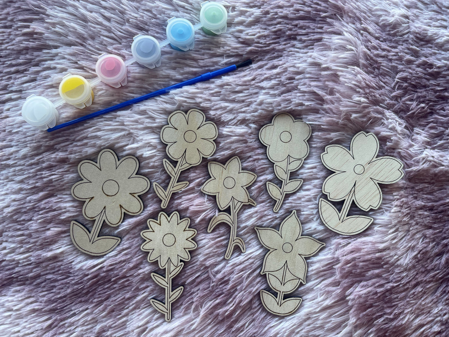 DIY Wooden Painted Flowers