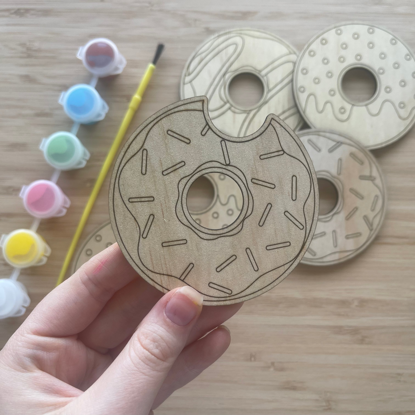 DIY Wooden Painted Donuts