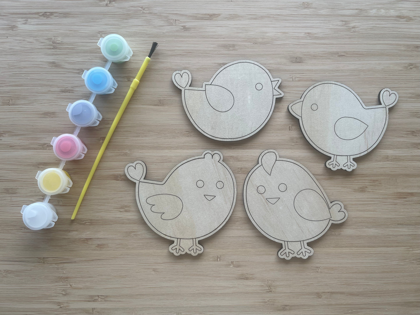 DIY Wooden Painted Birds