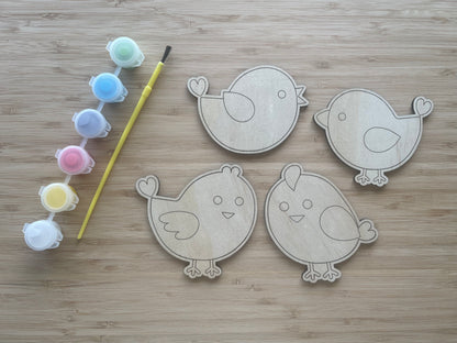 DIY Wooden Painted Birds
