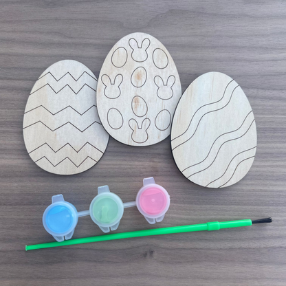 DIY Kids Wooden Easter Egg Painting Set