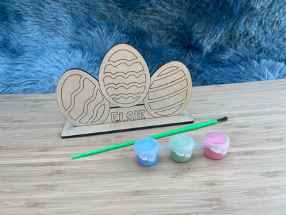 3D DIY Kids Wooden Easter Egg Painting